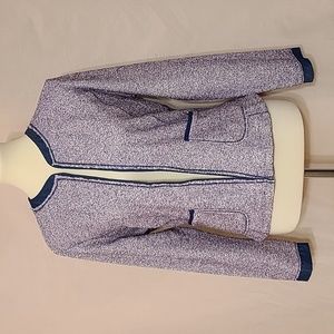 Maison Jules Tweed with Denim Trim Open Front Blazer